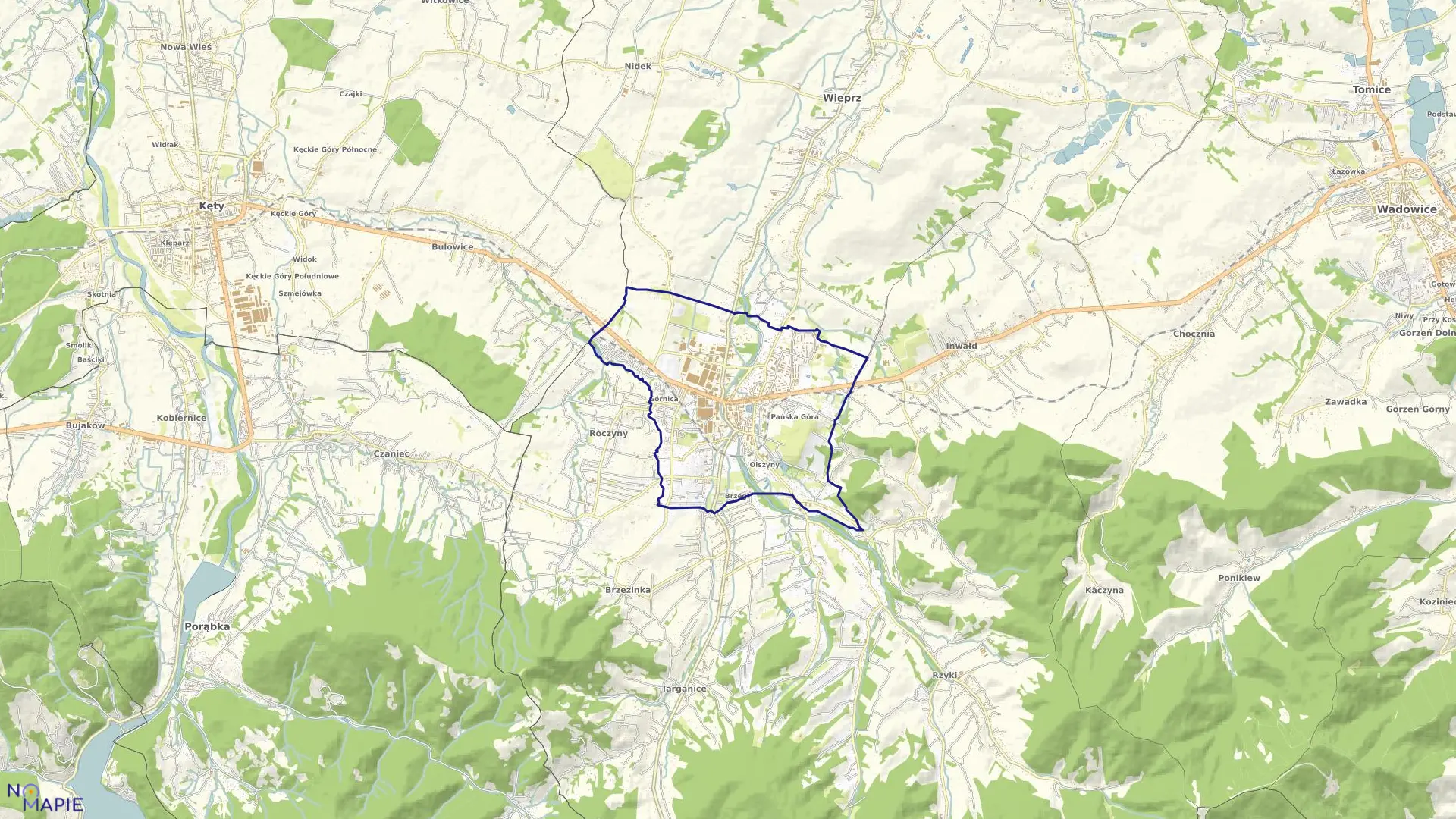 Mapa obrębu ANDRYCHÓW MIASTO w gminie Andrychów